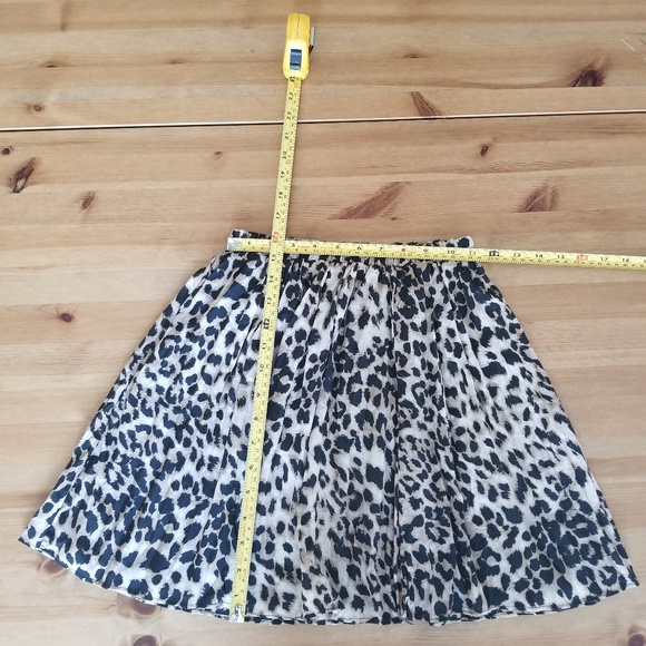 LAST CHANCE Aqua leopard print flare a-line skirt - Picture 4 of 5